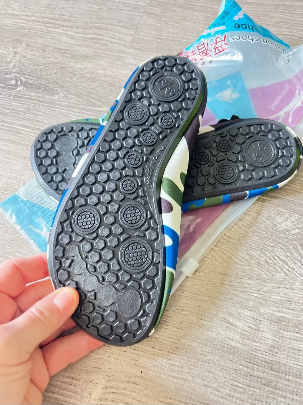 Kids Camouflage Water Shoes - Blue & Green